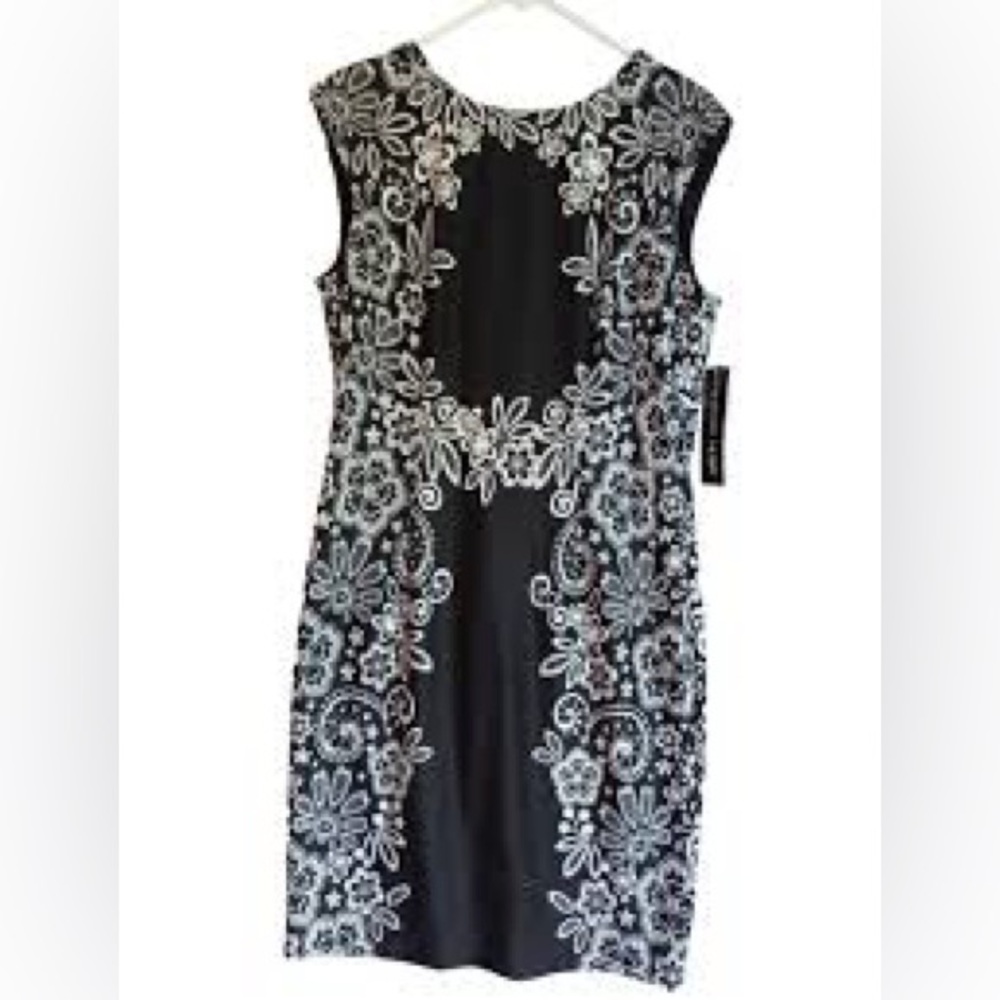 Madison Leigh floral bodice scuba sheath dress.